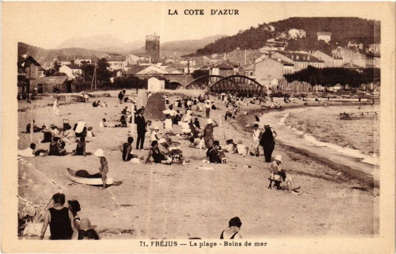 Carte postale ancienne Frejus La plage - Bains de mer à Fréjus
