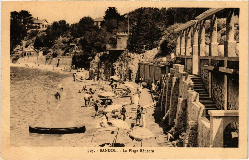 Carte postale ancienne Bandol La Plage Renecro à Bandol