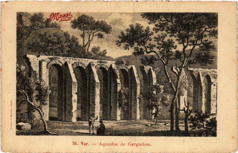 Carte postale ancienne Var Aqueduc de Gargallon