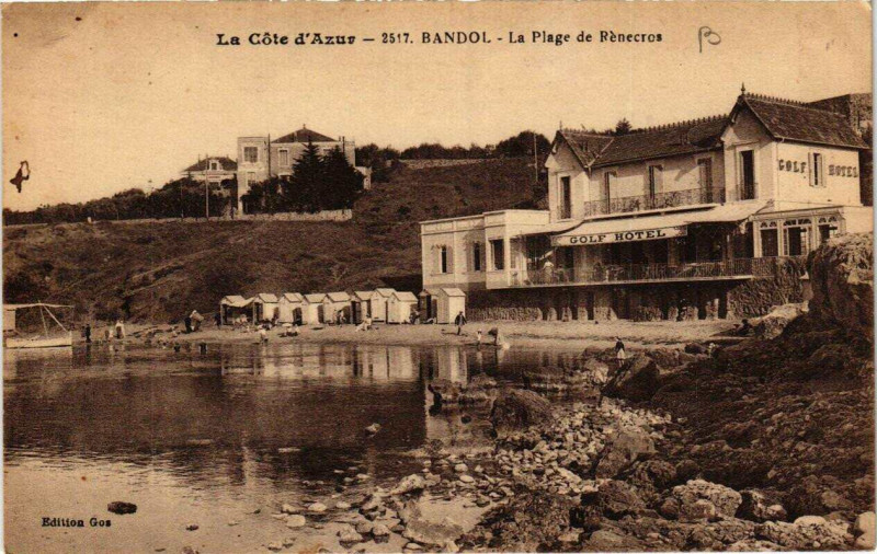 Carte postale ancienne La coté d'Azur Bandol La Plage de Renecros à Bandol