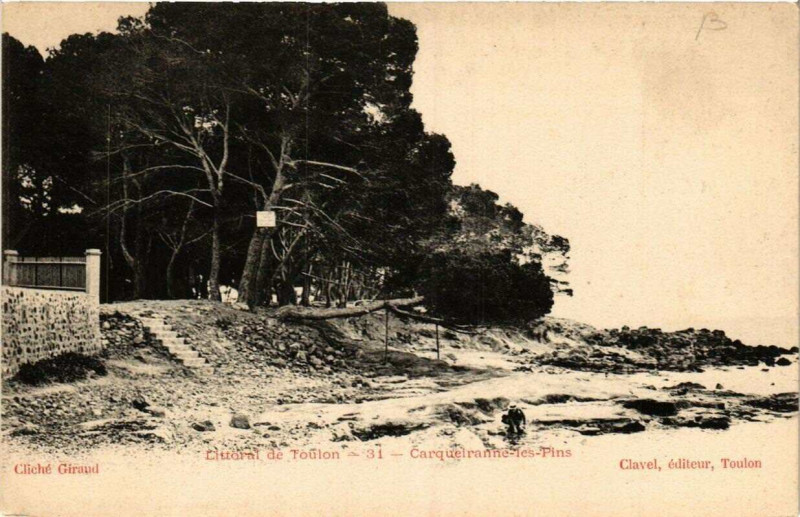 Carte postale ancienne Littoral de Toulon Carqueiranne-les-Pins à Toulon