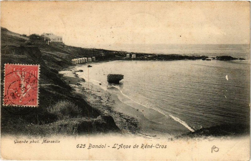 Carte postale ancienne Bandol L'Anse de Rene-Cros à Bandol