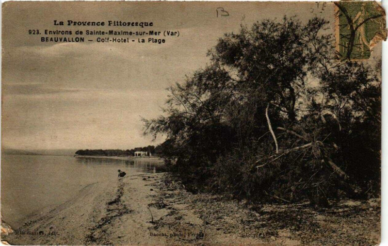 Carte postale ancienne Env. de Sainte-Maxime-sur-Mer Beauvallon - Golf-Hotel - La Pl à Sainte-Maxime