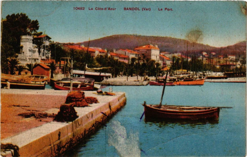 Carte postale ancienne La coté d'Azur Bandol Le Port à Bandol