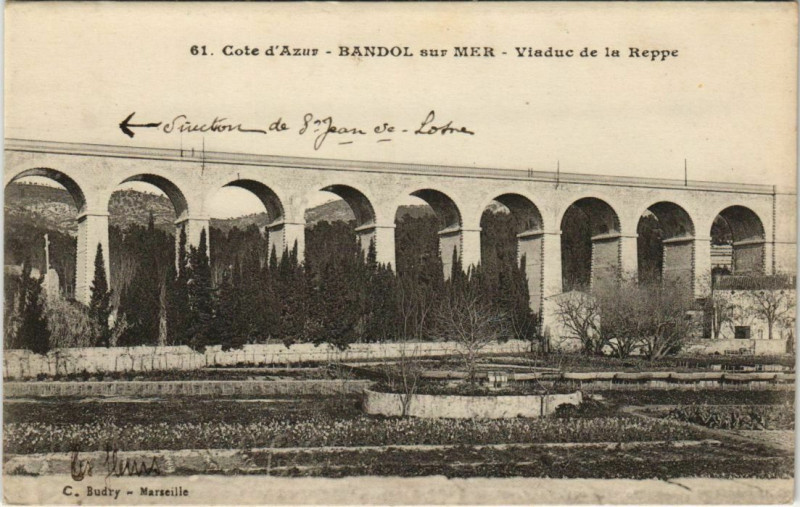 Carte postale ancienne Bandol Viaduc de la Reppe France à Bandol
