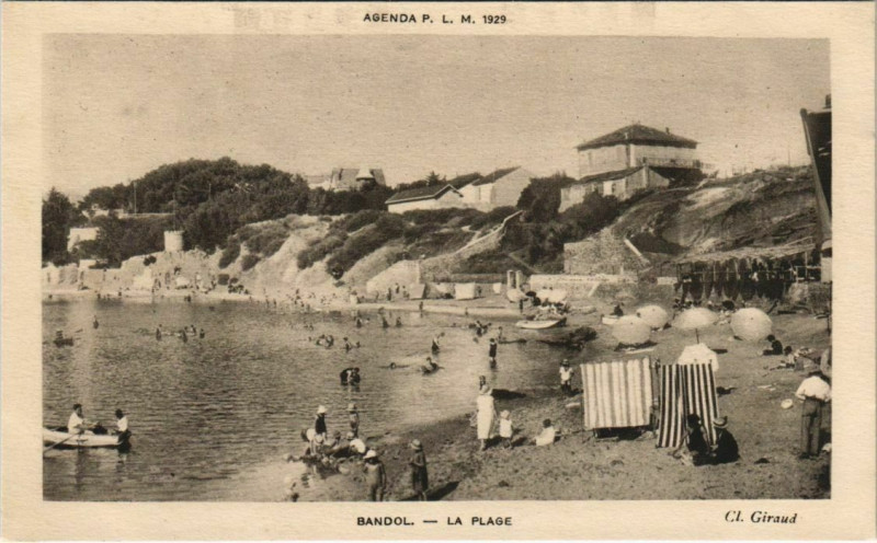 Carte postale ancienne Bandol La Plage France à Bandol