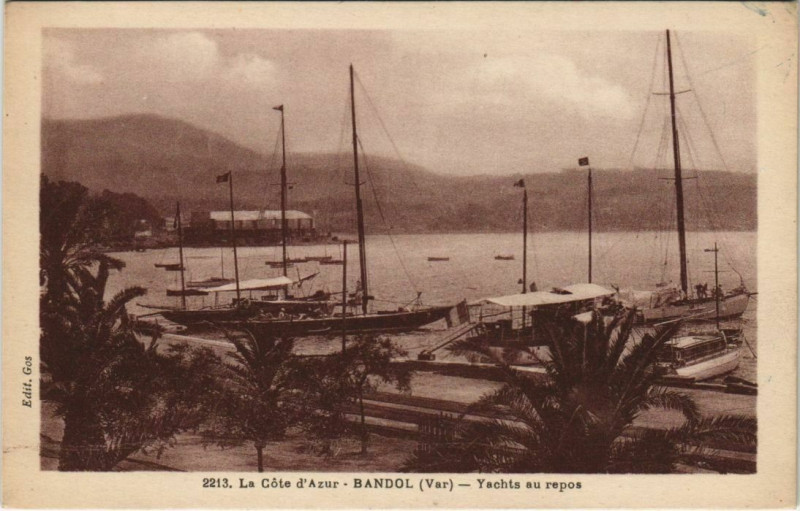 Carte postale ancienne Bandol Yachts au repos France à Bandol