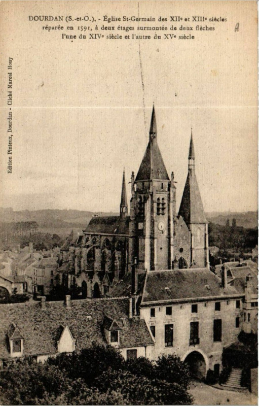 Carte postale ancienne Dourdan - Eglise St-Germain à Dourdan