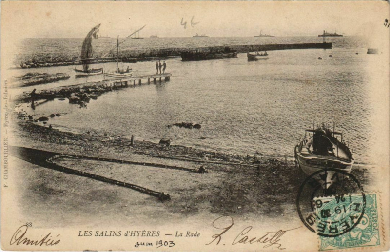 Carte postale ancienne Hyeres La Rade France à Hyères