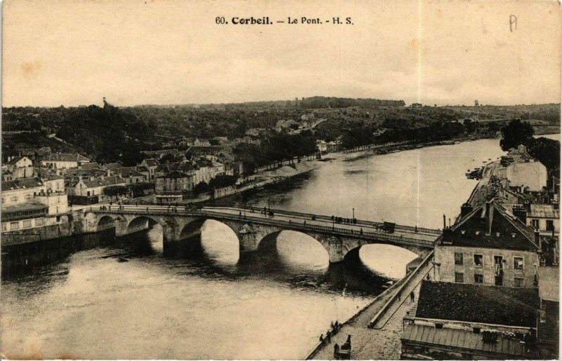 Carte postale ancienne Corbeil - Le Pont