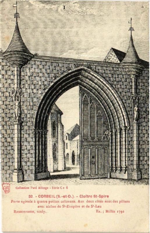 Carte postale ancienne Corbeil - Cloitre Saint-Spire