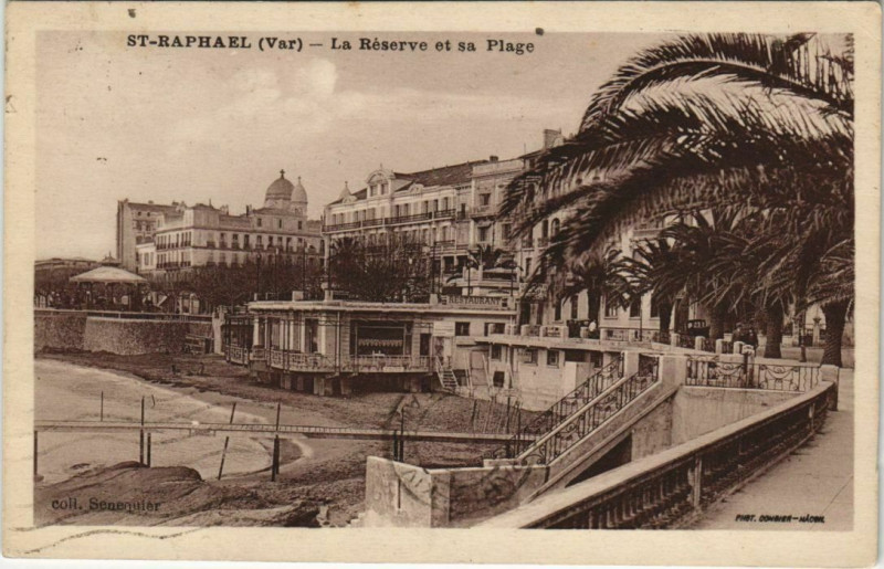 Carte postale ancienne Saint-Raphael La Reserve et sa Plage France à Saint-Raphaël