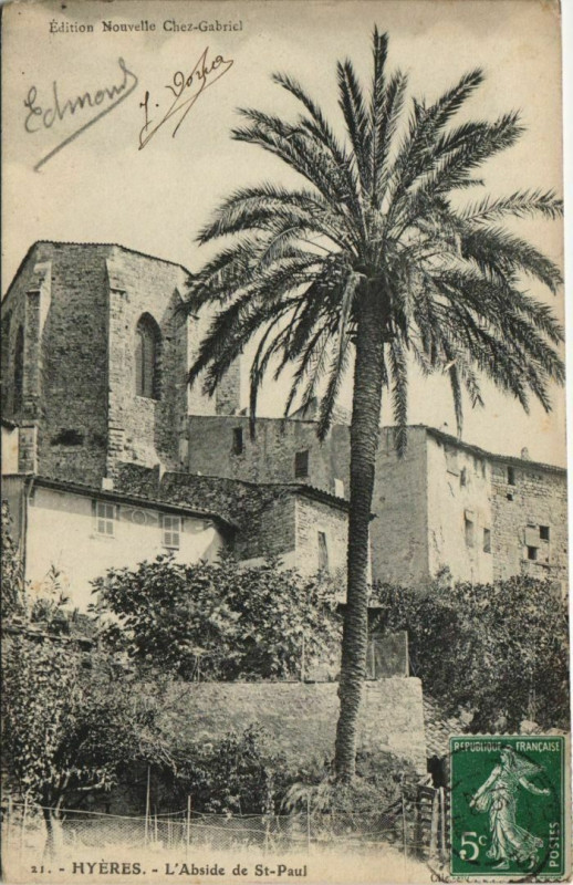 Carte postale ancienne Hyeres L'Abside de Saint-Paul France à Hyères