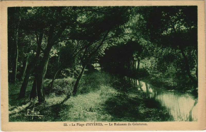 Carte postale ancienne Hyeres Le Ruisseau du Ceinturon France à Hyères
