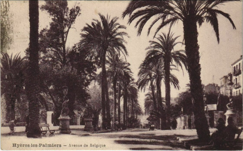 Carte postale ancienne Hyeres Avenue de Belgique France à Hyères
