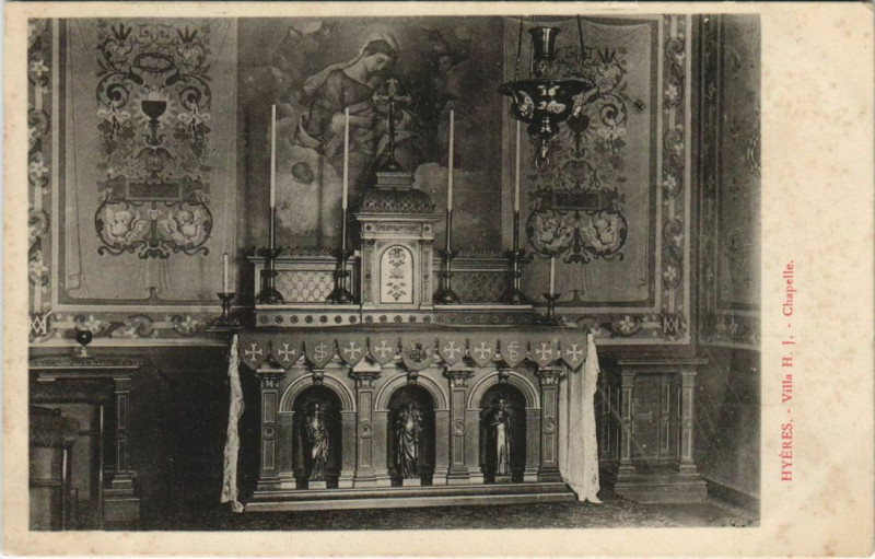 Carte postale ancienne Hyeres Villa H.J. - Chapelle France à Hyères