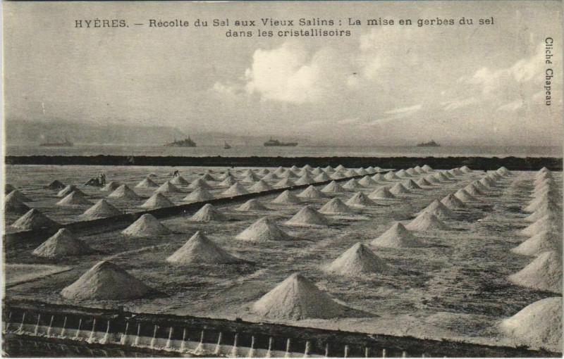 Carte postale ancienne Hyeres Recolte du Sel aux Vieux Salins France à Hyères