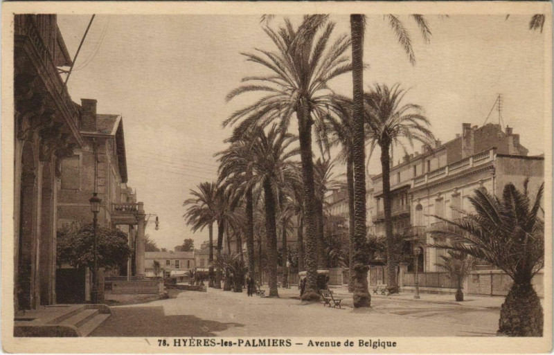 Carte postale ancienne Hyeres Avenue de Belgique France à Hyères