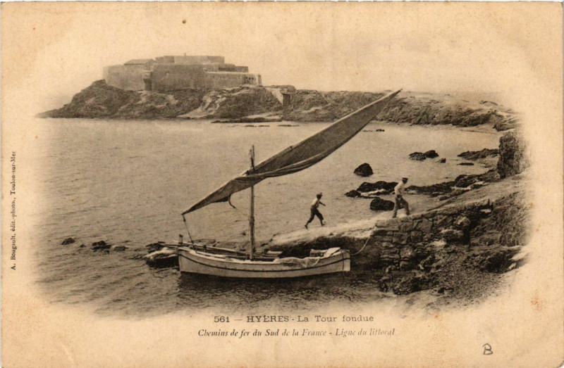 Carte postale ancienne Hyeres - La Tour Fondue à Hyères