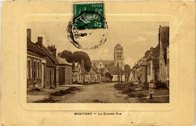 Carte postale ancienne Montigny - La Grande Rue à Igny
