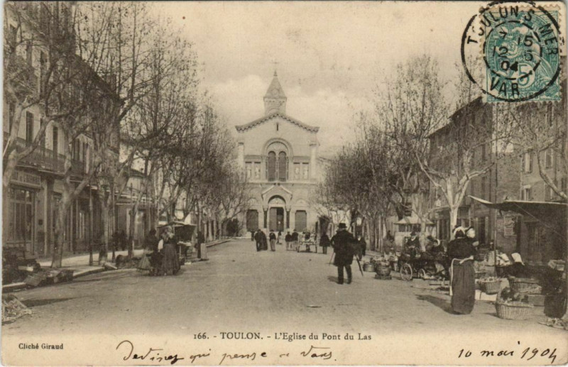 Carte postale ancienne Toulon L'Eglise du Pont du Las à Toulon
