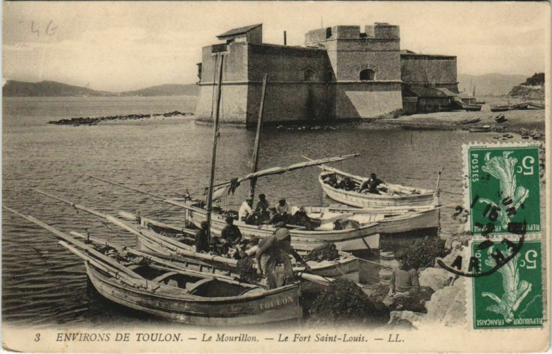 Carte postale ancienne Toulon Le Mourillon Le Fort Saint-Louis à Toulon
