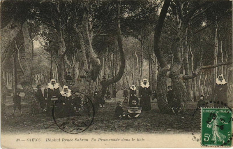 Carte postale ancienne Giens Hopital Renee-Sabran - En Promenade dans le Bois