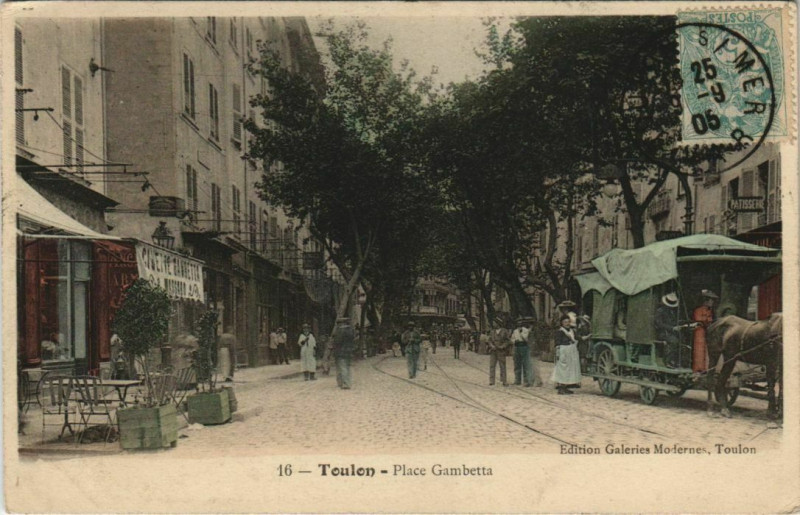 Carte postale ancienne Toulon Place Gambetta à Toulon