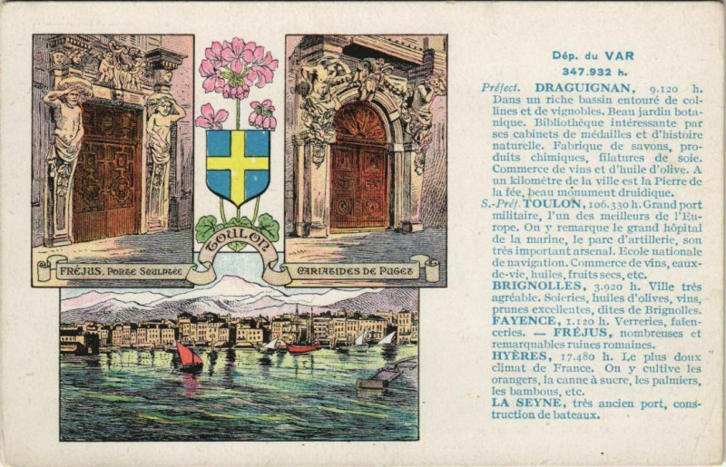 Carte postale ancienne Departement du Var - Town Scenes