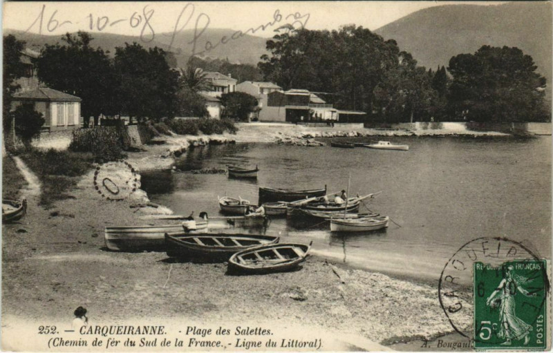 Carte postale ancienne Carqueiranne Plage des Salettes à Carqueiranne