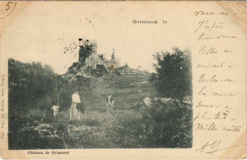 Carte postale ancienne Grimaud Chateau de Grimaud à Grimaud