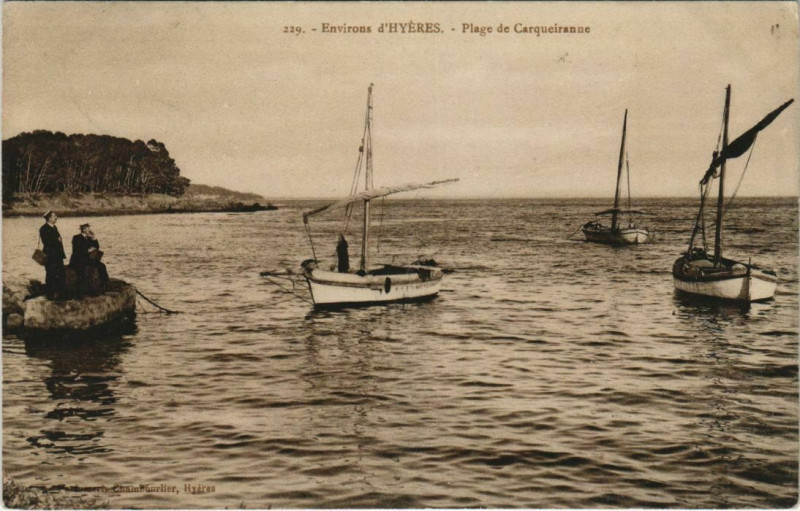 Carte postale ancienne Carqueiranne Plage de Carqueiranne - Environs d'Hyeres à Carqueiranne