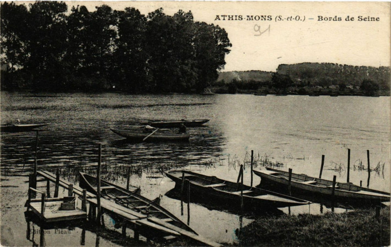 Carte postale ancienne Athis-Mons - Bords de Seine à Athis-Mons