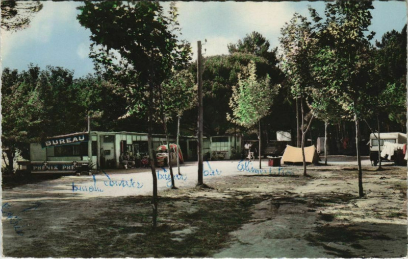 Carte postale ancienne Grimaud Camping des Mures - Les Commerces - Domaine Rolland à Grimaud