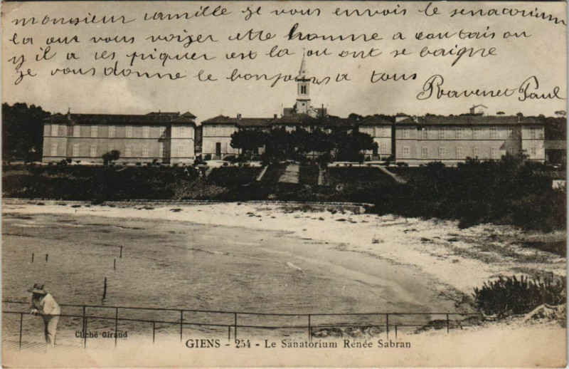 Carte postale ancienne Giens Le Sanatorium Renee Sabran