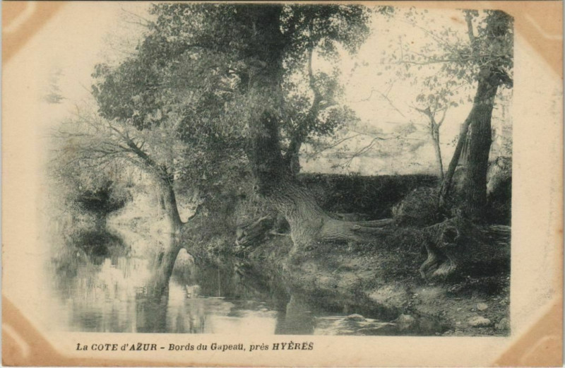 Carte postale ancienne Bords du Gapeau pres Hyeres à Hyères