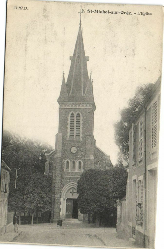 Carte postale ancienne Saint-Michel-sur-Orge - L'Eglise à Saint-Michel-sur-Orge