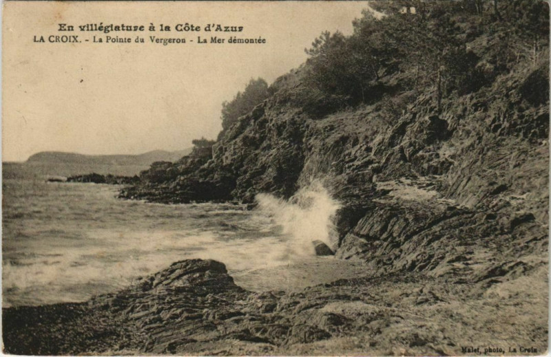 Carte postale ancienne La Croix-Valmer La Pointe du Vergeron - La Mer Demontee à La Croix-Valmer