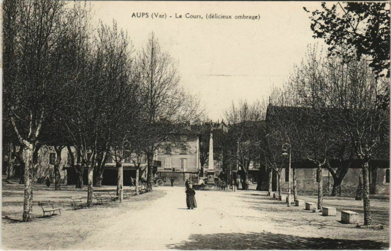 Carte postale ancienne Aups Le Cours - Delicieux Ombrage à Aups