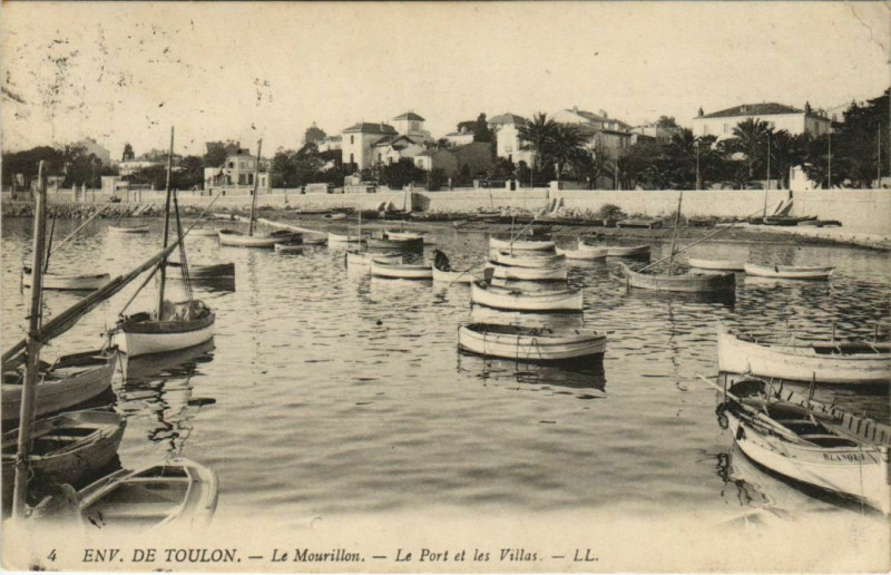Carte postale ancienne Toulon Le Mourillon - Le Port et les Villas à Toulon