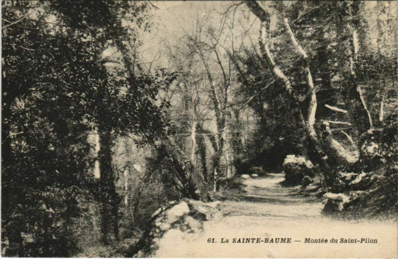 Carte postale ancienne Saint-Maximin-la-Sainte-Baume Montee du Saint-Pilon à Saint-Maximin-la-Sainte-Baume