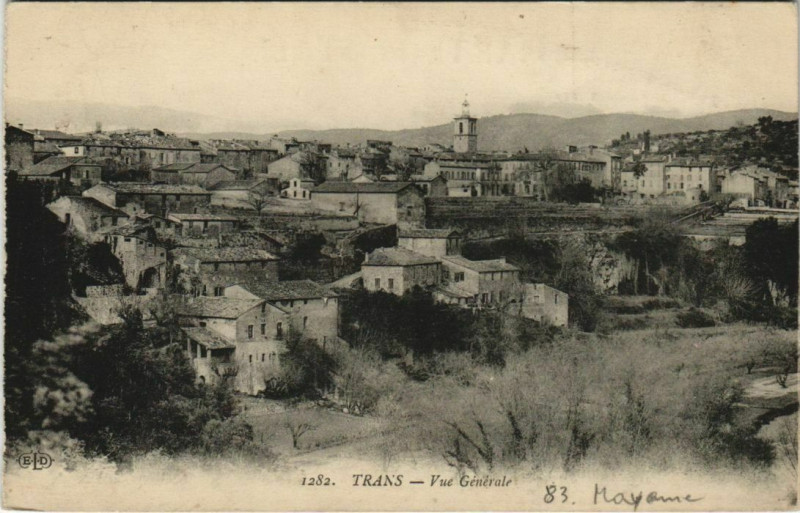 Carte postale ancienne Trans-en-Provence Vue Generale à Trans-en-Provence