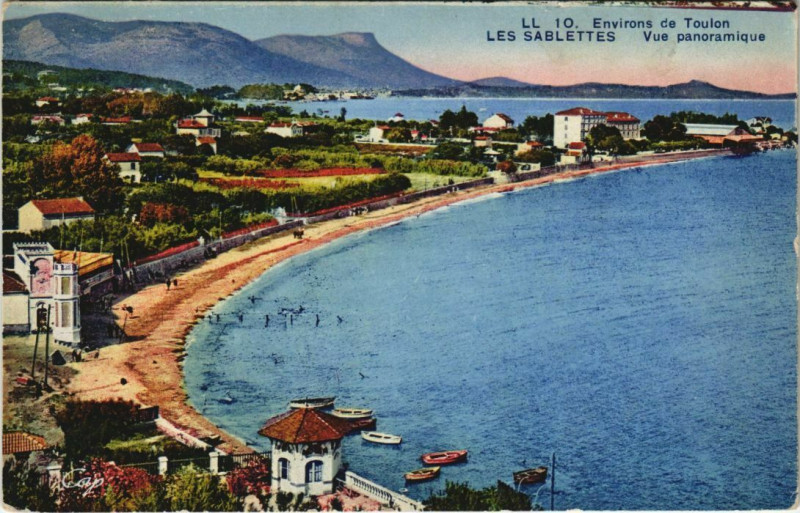 Carte postale ancienne Les Sablettes Vue Panoramique - Environs de Toulon à Toulon