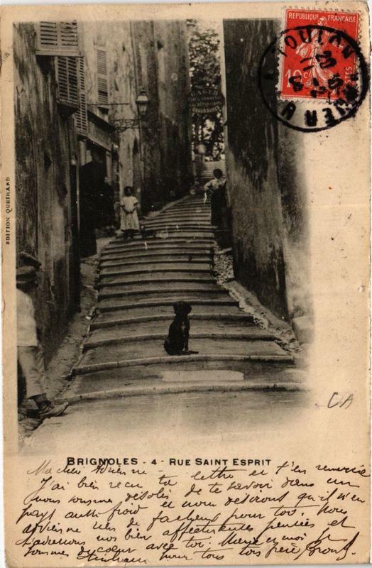 Carte postale ancienne Brignoles Rue Saint-Espirit à Brignoles