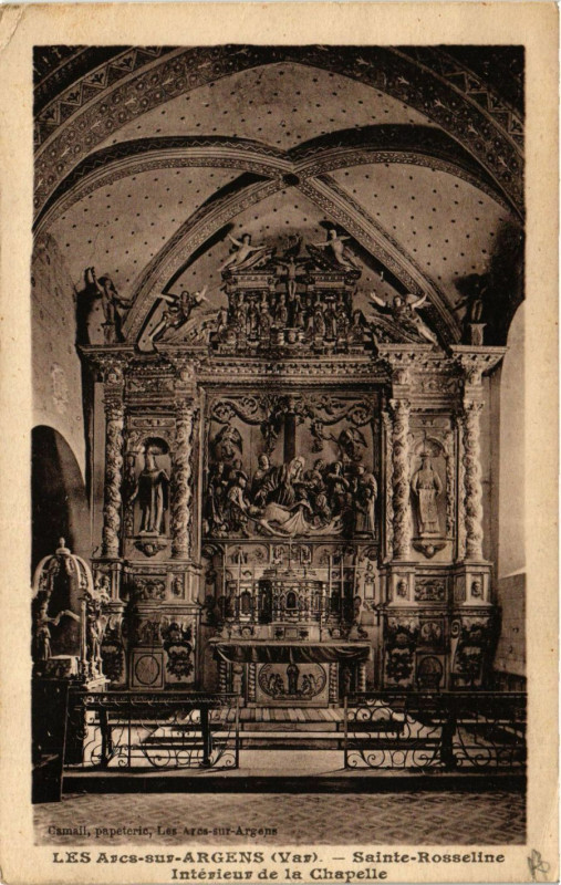 Carte postale ancienne Les Arcs-sur-Argens - Sainte-Roseline - Intérieur de la Chapelle aux Arcs