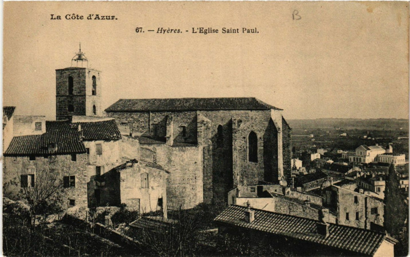 Carte postale ancienne Hyeres - Eglise Saint-Paul à Hyères