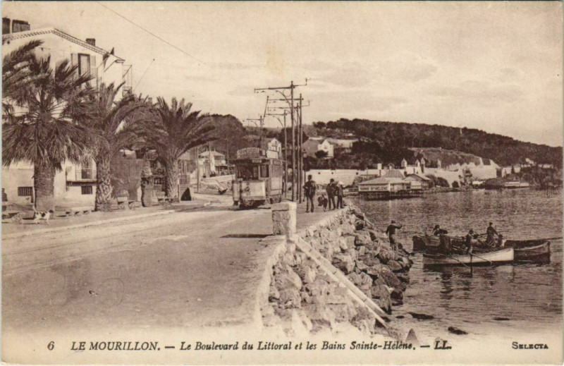 Carte postale ancienne Toulon Le Mourillon - Boulevard du Littoral - Bains Sainte-Helene à Toulon