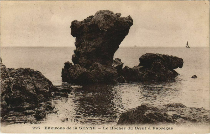 Carte postale ancienne La Seyne-sur-Mer Environs - Le Rocher du Boeuf a Fabregas à La Seyne-sur-Mer