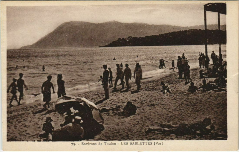 Carte postale ancienne Les Sablettes Plage - Environs de Toulon à Toulon
