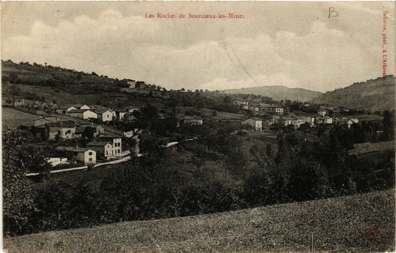 Carte postale ancienne Sourcieux-les-Mines - Les Roches de Sourcieux-les-Mines à Sourcieux-les-Mines